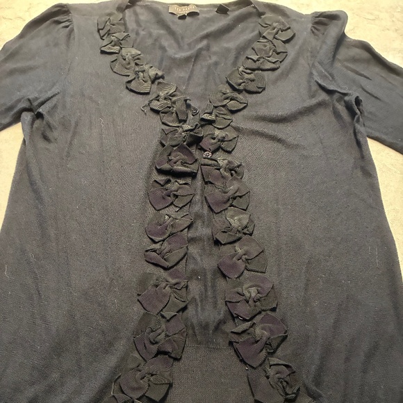 Ted Baker cotton cardigan with black floral button panel - Picture 4 of 10